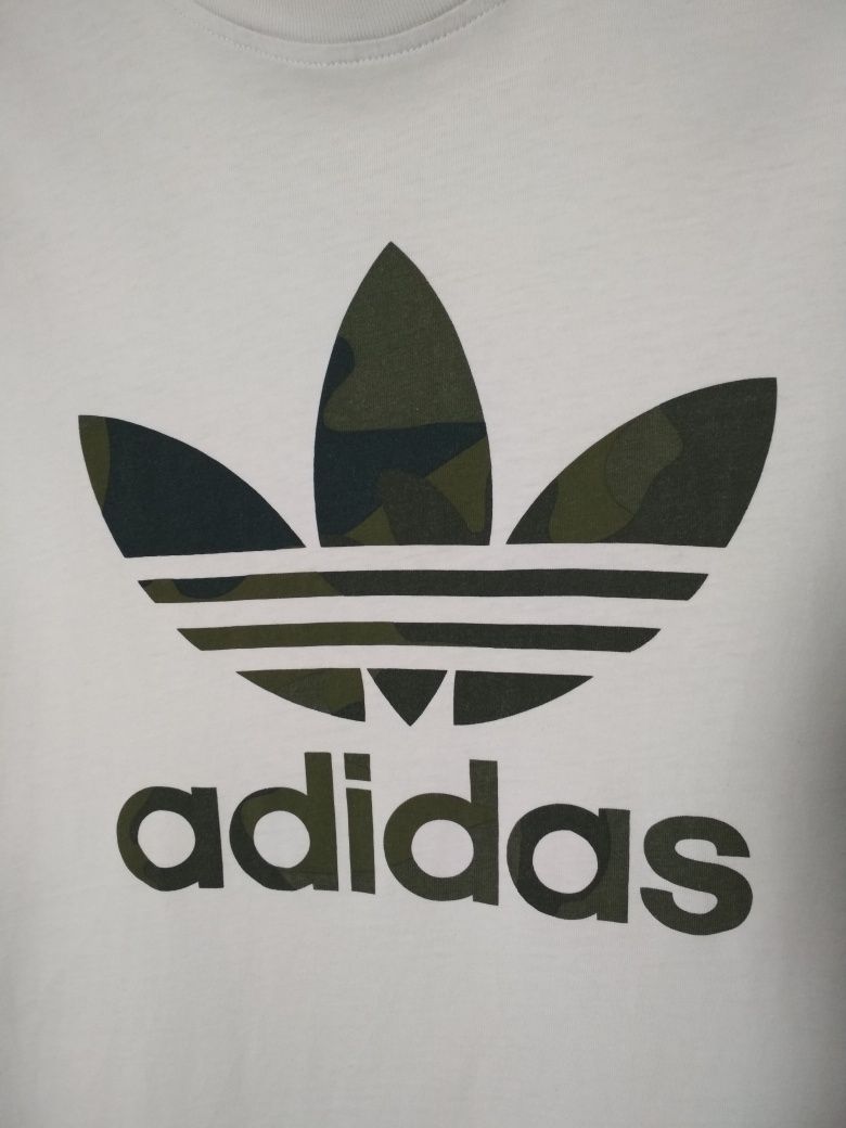 Adidas t-shirt biała koszulka S