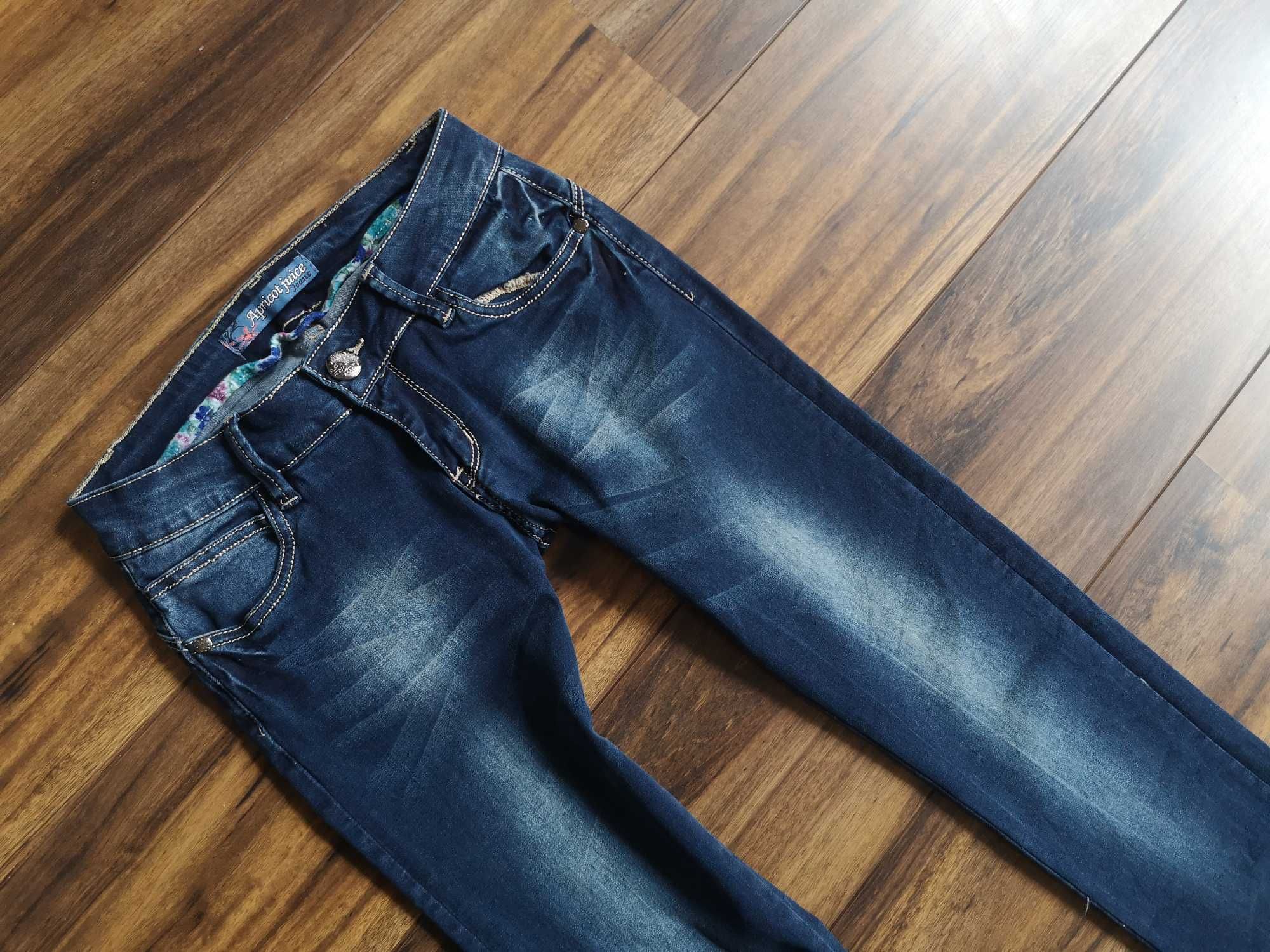 Jeansy rurki biodrówki S 36 elastyczne przecierane wyszczuplają