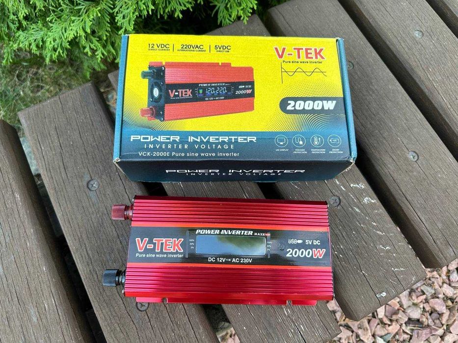 Инвертор 2000ватт чистый синус 12v 220v 2000ватт. Переторювач струму