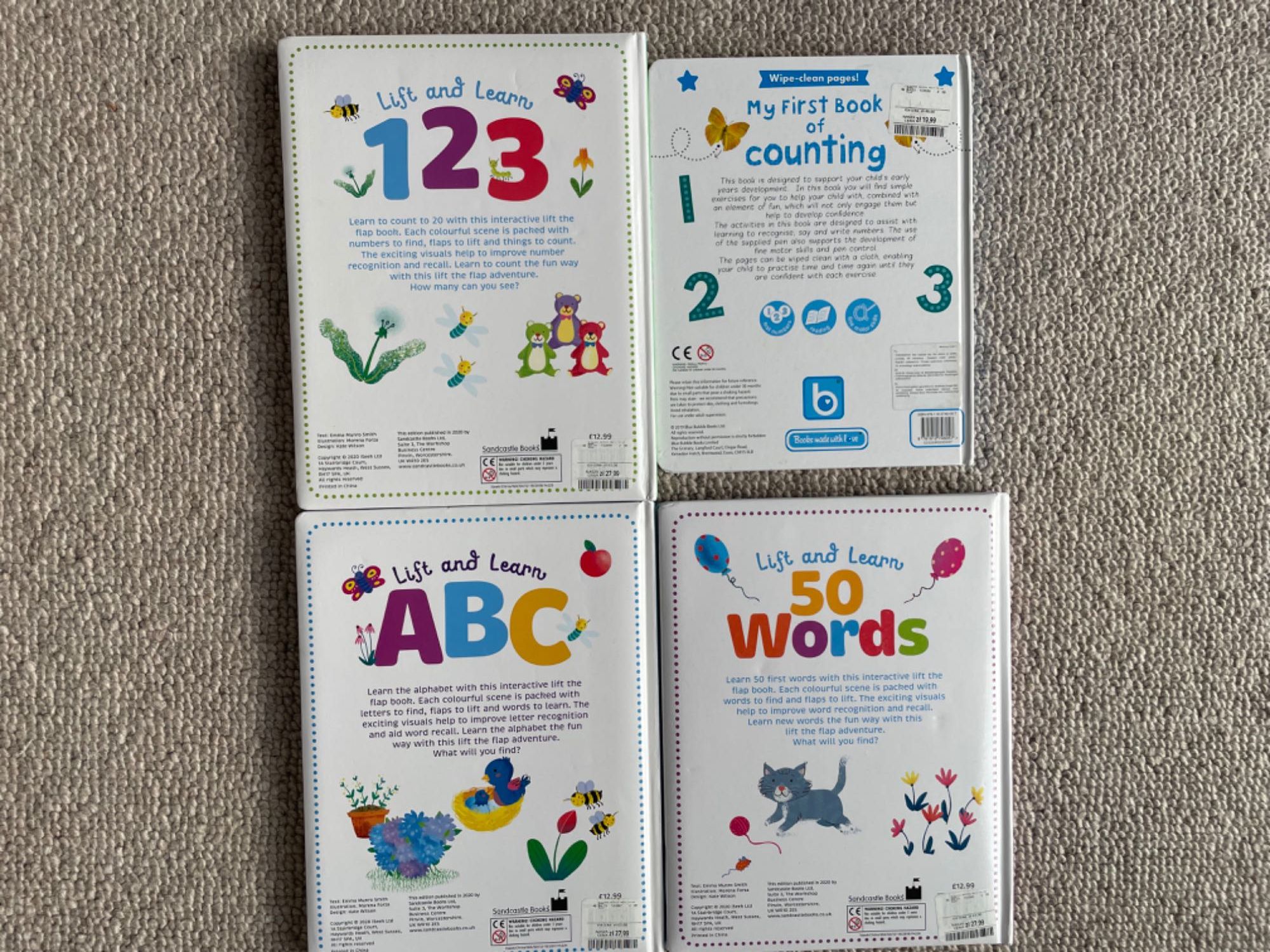 Lift and Learn counting first words ABC 50 angielski książki my book