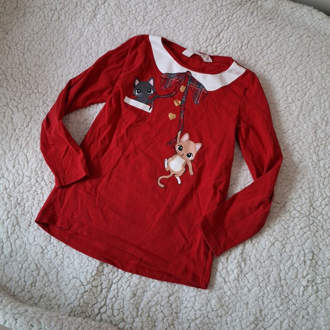 H&M świąteczna bluzka z dlugim rekawem r. 110/116