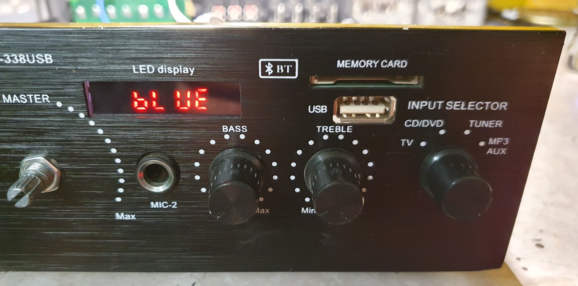 Panel SD + radio + USB + BT + 2x mic. + equalizer cyfrowy do wzmacniac