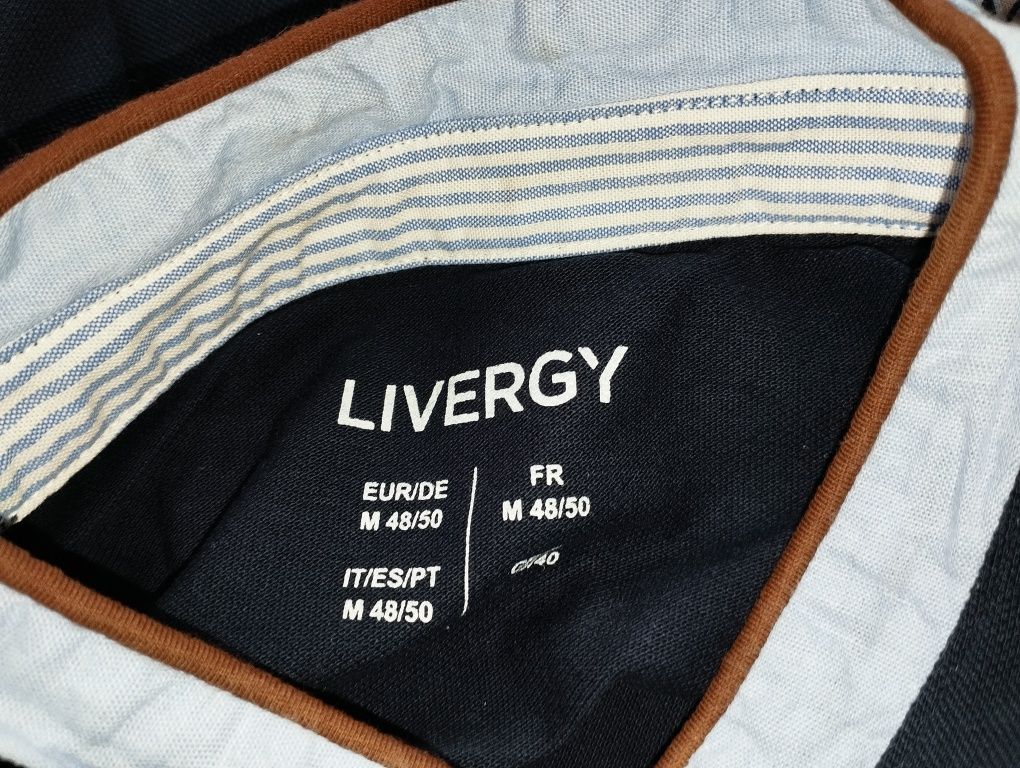 Granatowa koszula męska Livergy M (48/50) • 100% bawełna • ze stójką i