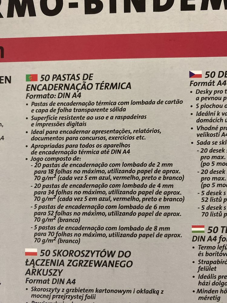 Máquina de encadernar térmica A4 e 50 capas para encadernar