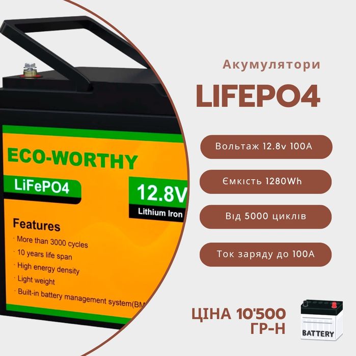 Надежный ECO-WORTHY 12V 100Ah | Для автономного энергоснабжения