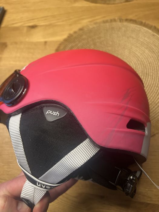 Kask narciarski z przyłbicą szybą Uvex Junior Visor Pro Pink
