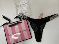 stringi victoria's secret czarne t3 new+torebka L