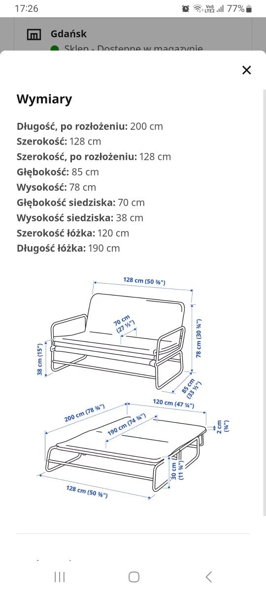 Sprzedam leżankę/ławeczkę Ikea