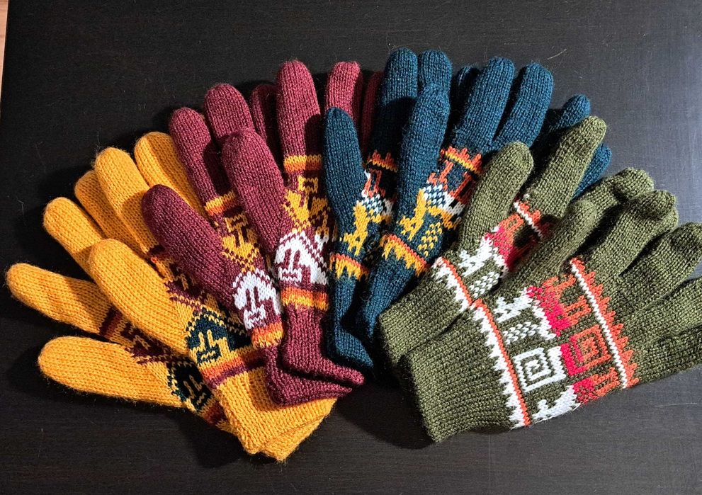ręlawiczki z wełną z alpaki z Peru - natychmiastowa wysyłka