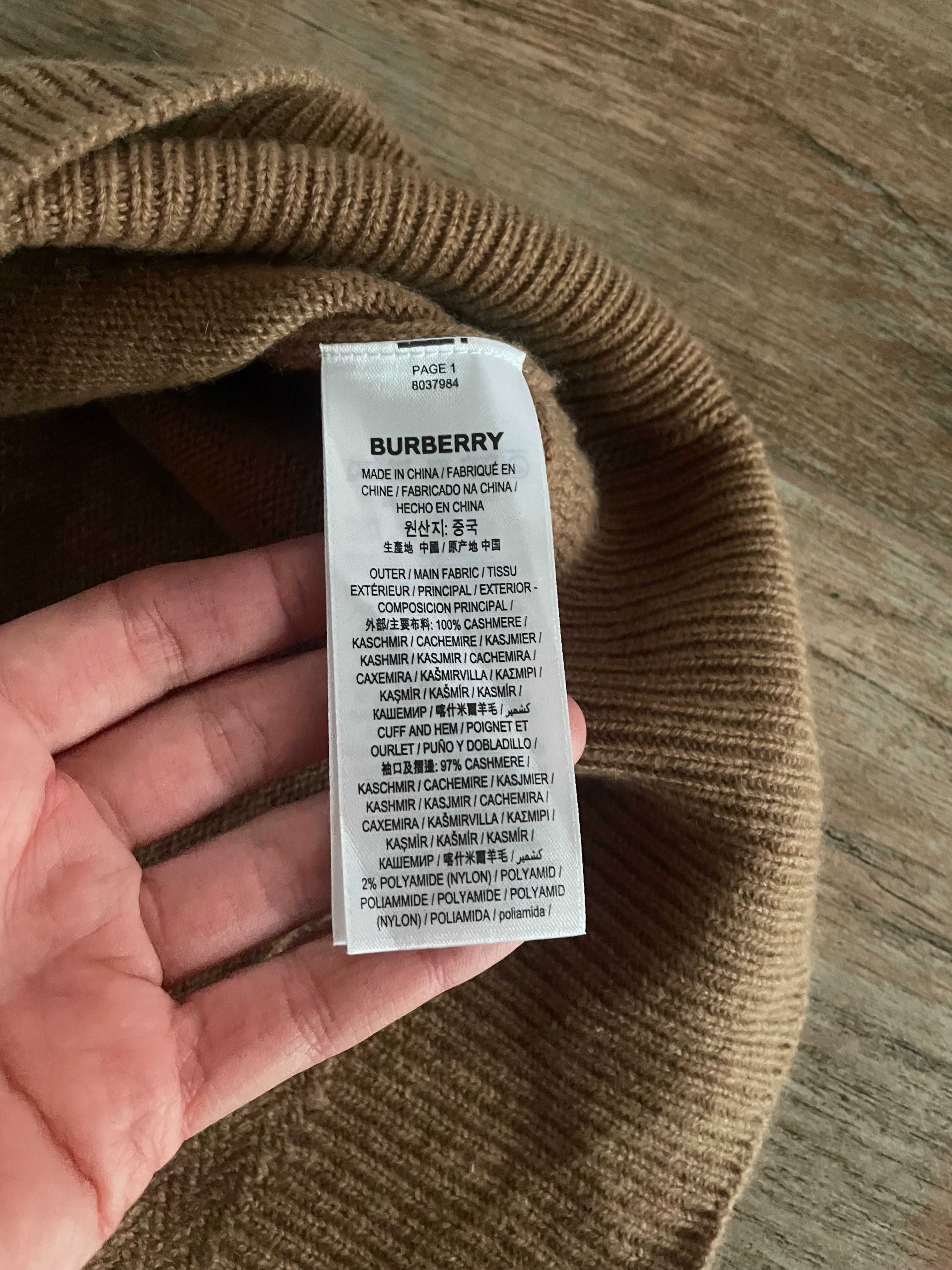 Męski sweter ekskluzywnej marki Burberry, kaszmir 100%, rozmiar XL