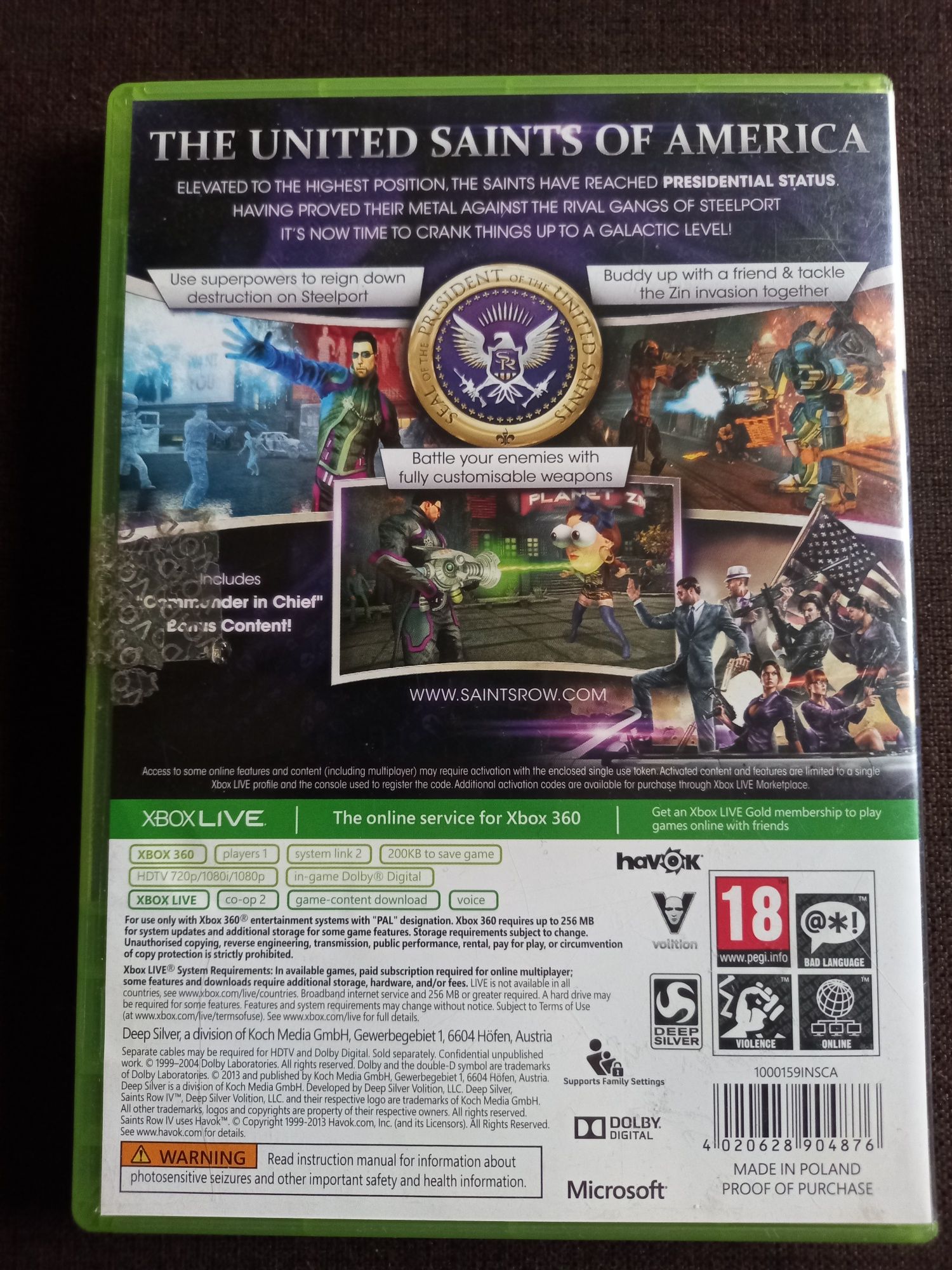 Gra Saints Row 4 na konsolę xbox 360
