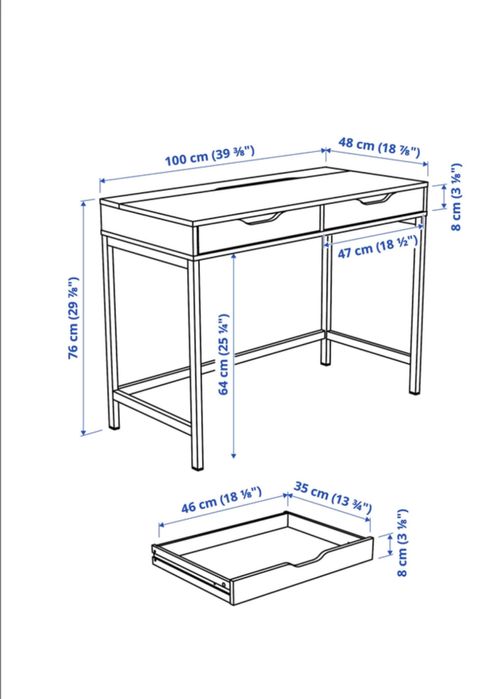 Письмовий стіл ІКЕА АЛЕКС білий