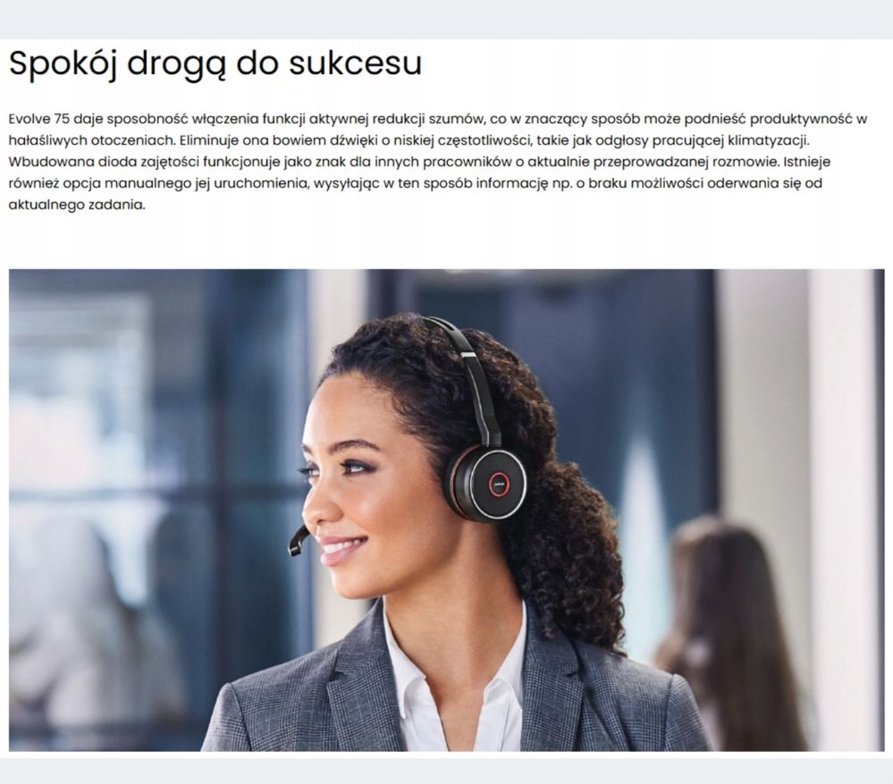 Słuchawki bezprzewodowe nauszne Jabra Evolve 75 SE Z Mikrofonem