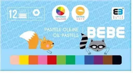 Pastele olejne 12 kolorów BB Kids niebieski. Interdruk