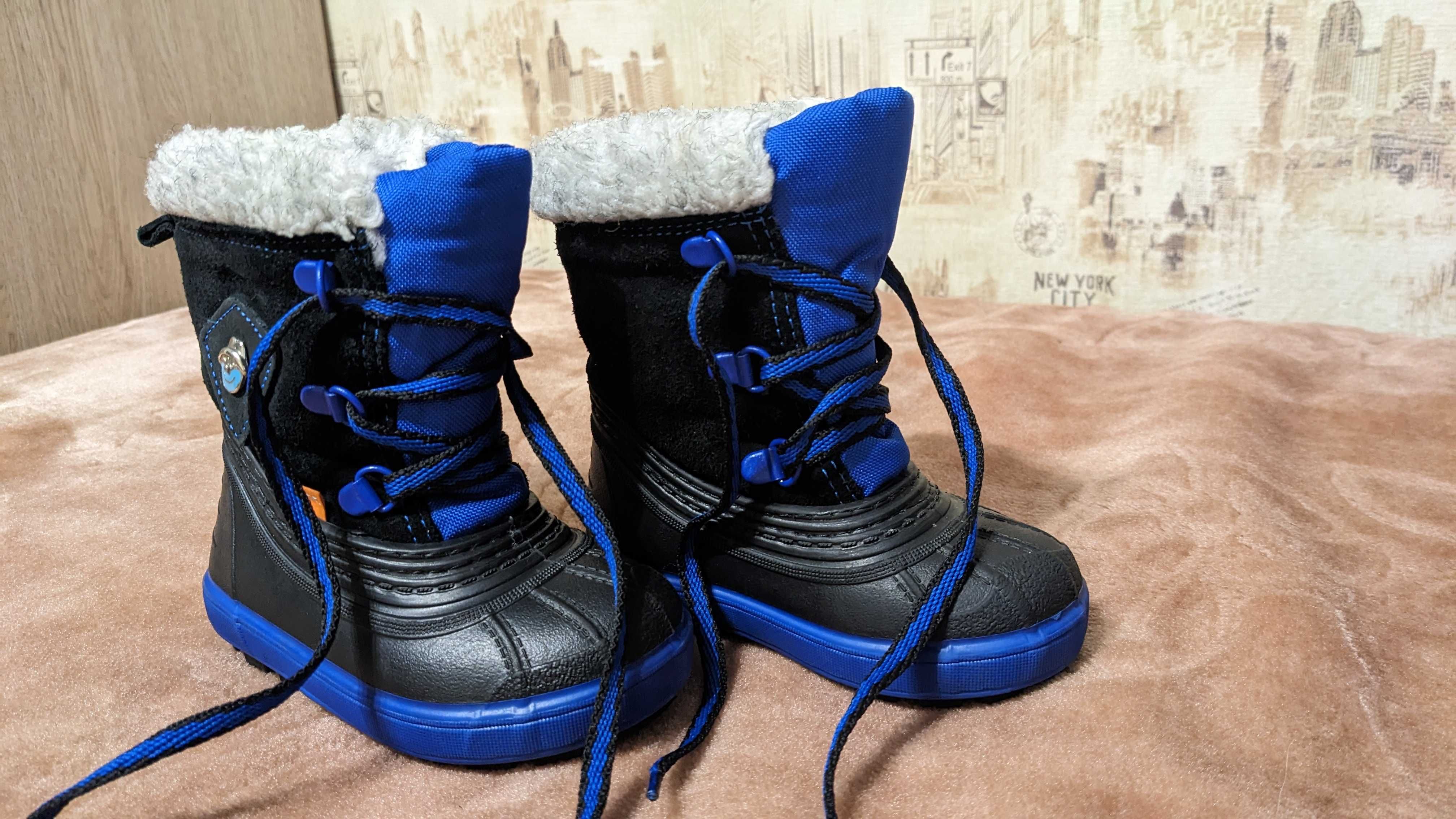 Ботинки demar размер 20-21, зимние сапожки demar, синие ботинки