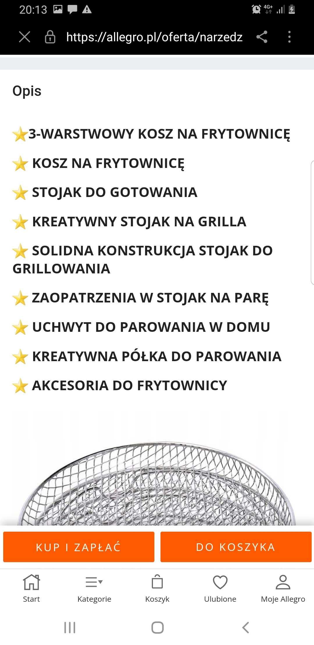 Stojak na gril / frytownice 20cm 3 warstwowy