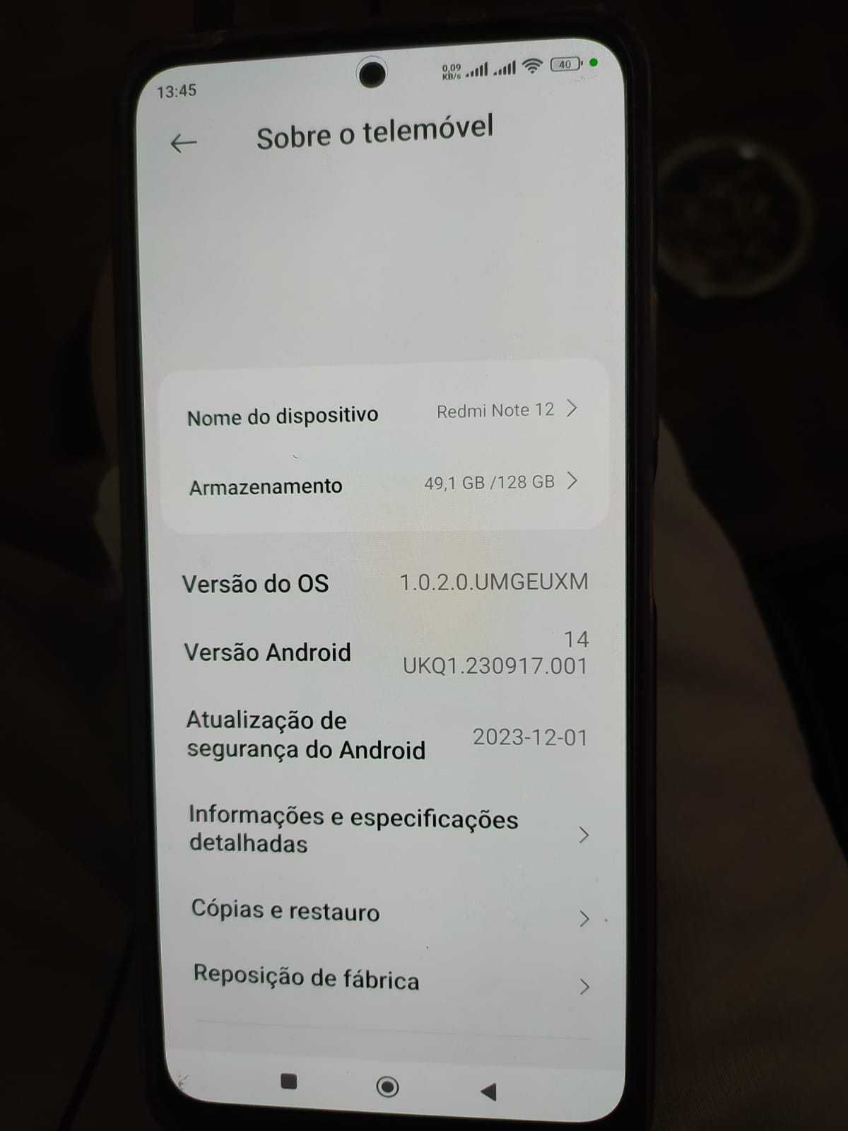 Redimi note 12 o telemóvel