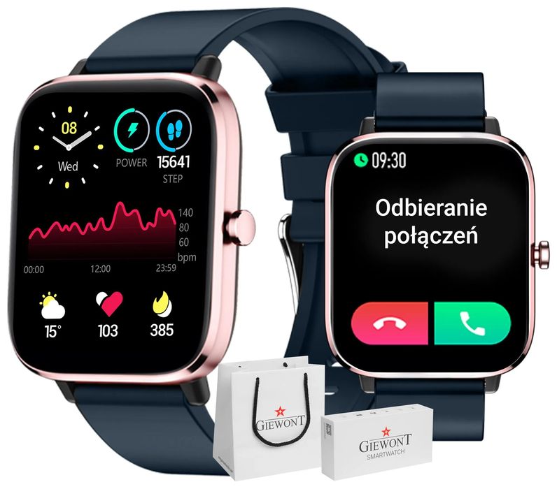 smartwatch giewont gw230-5 różowe złoto-niebieski