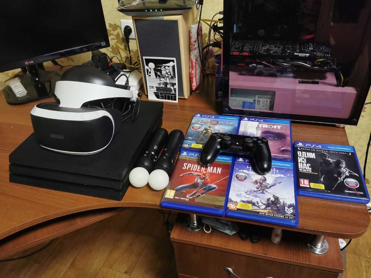 Набор из Playstation 4 pro, Playstation VR + набор игр и аккаунт