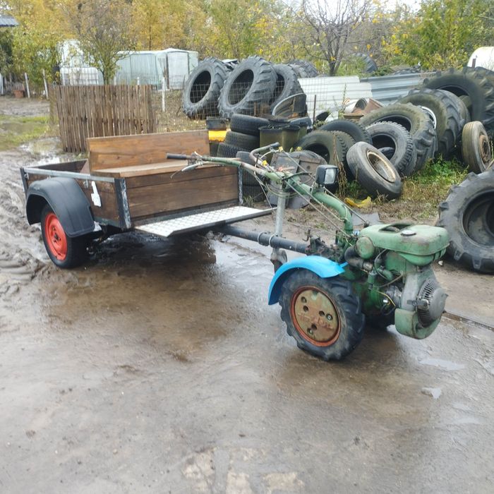 Ciągnik ogrodowy Sachs pług przyczepka redło