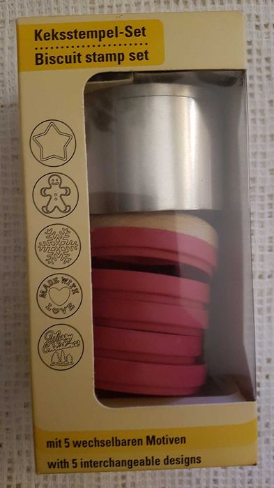 bożonarodzeniowy stempel pieczątka do ciastek + 5 nakładek + pierścień