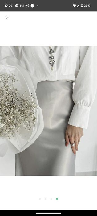 Спідниця сіра атлас