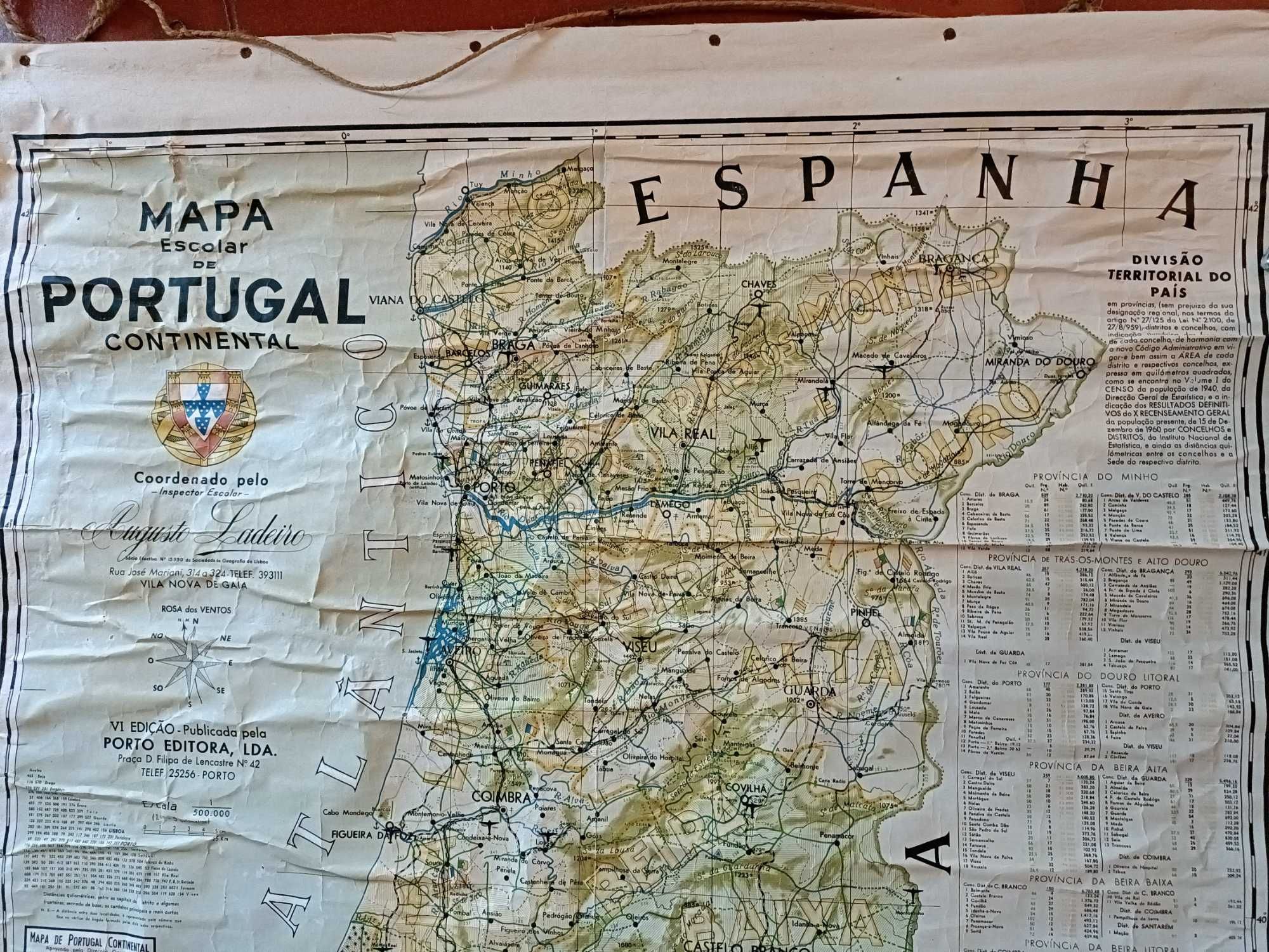 Mapa Portugal Escolar, 1962