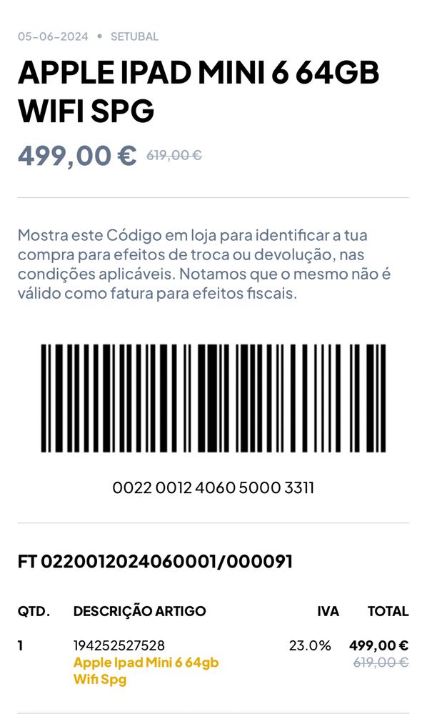 Ipad Mini 6 - 64Gb Wifi