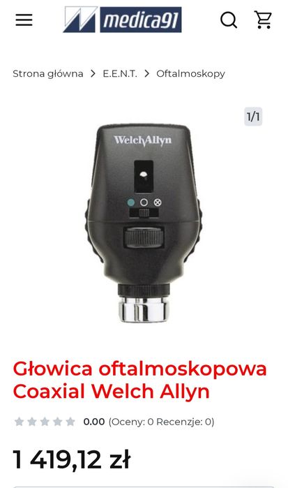 Głowica oftalmoskopowa Welch Allyn nowa