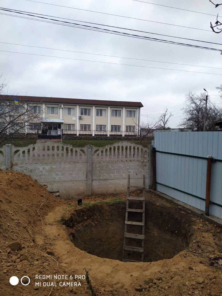 Кольца жб, бетонные, сливные ямы, земельные работы, укладка труб