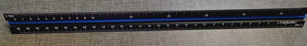 Aluminiowa miarka trójkątna 300 mm