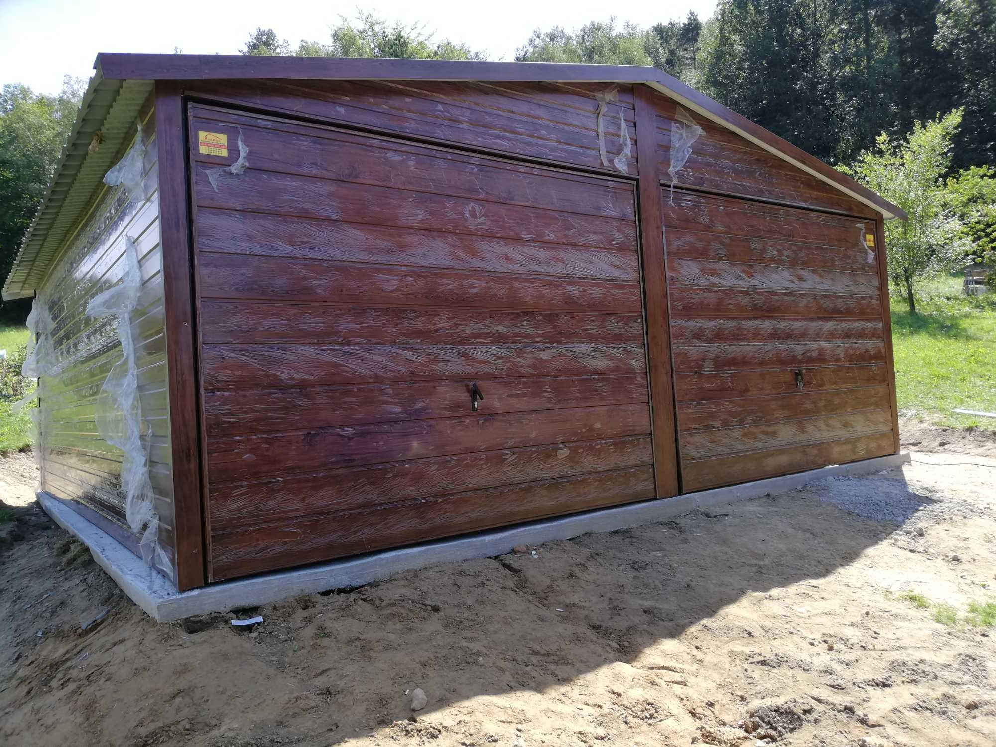 Garaż 4x6 Drewnopodobny  konstrukcja ocynk Transport i montaż