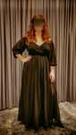 Czarna Suknia Wieczorowa Plus Size z Rękawami