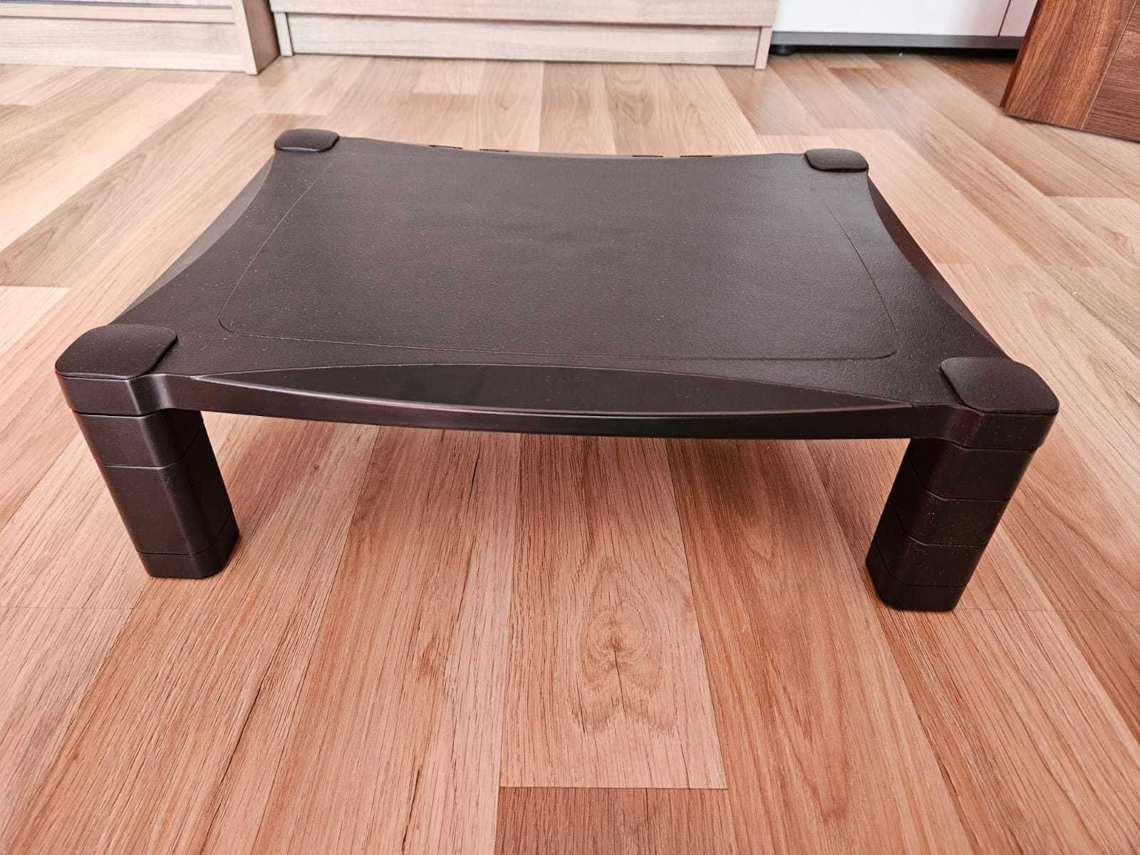 Stolik Podstawka pod Monitor Laptopa Czarny Regulacja Wysokości 2Kable