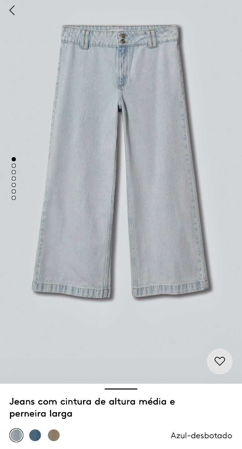 Jeans culotte com perneira larga novas - Mango