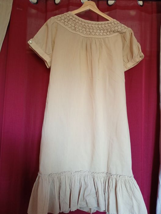 Sukienka letnia, przewiewna beżowa,Boho, urlop,upał, wakacje