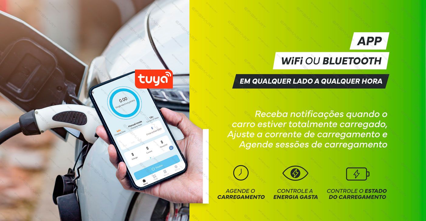 Efismart - Carregador de Carro Portátil Tipo 2 Trifásico 16A 11KW 5M