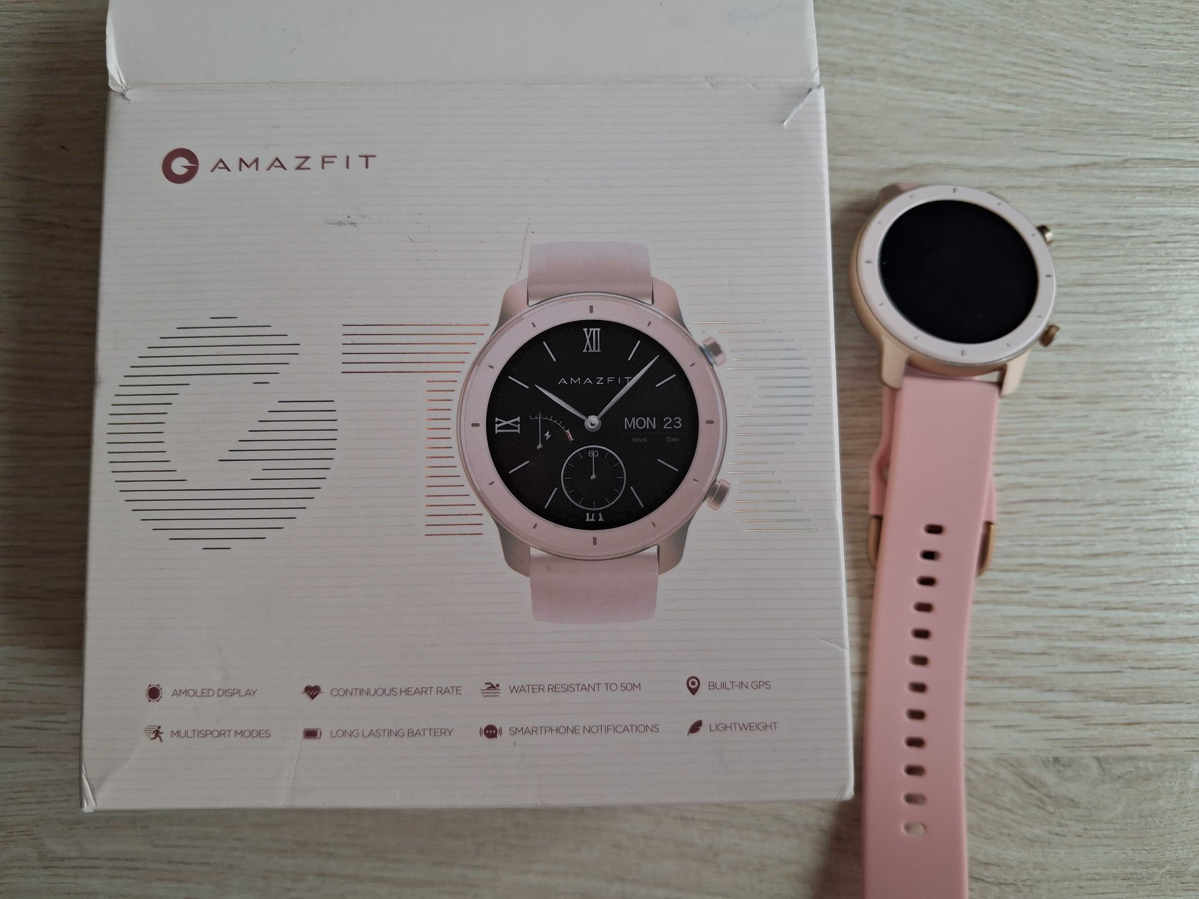 Smartwatch Zegarek Opaska Amazfit GTR A1910 Różowy uszkodzony komplet