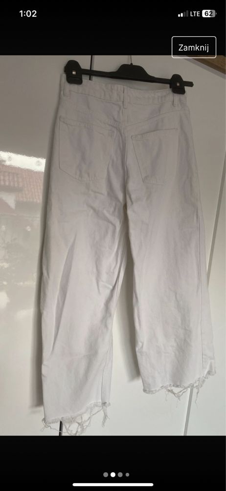 Jeansowe spodnie zara białe