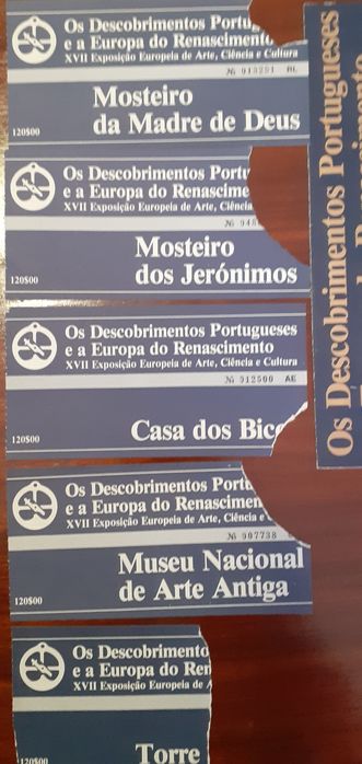 Bilhetes e desdobrável da XVII exposicao europeia de arte,ciencia e cu