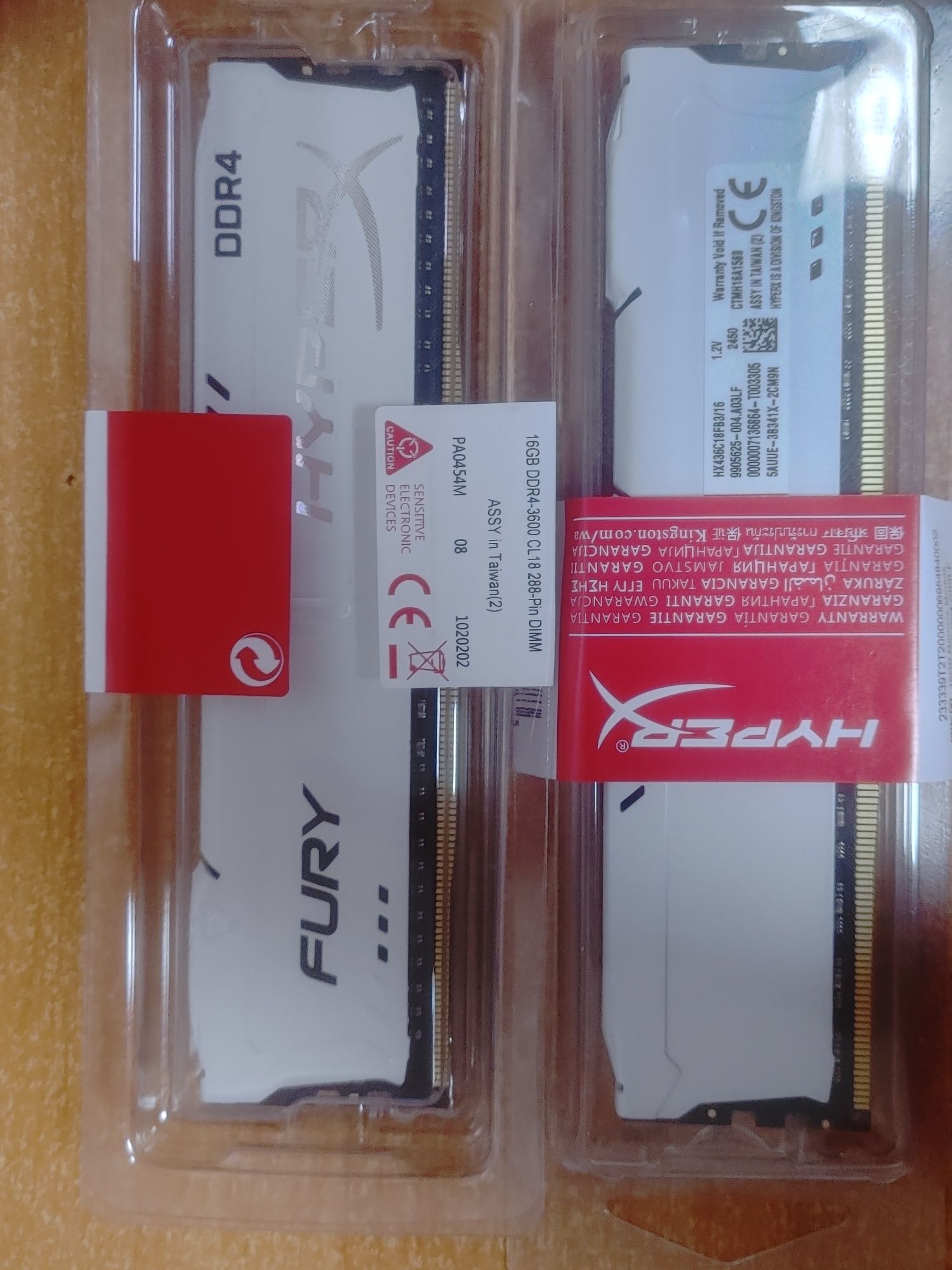 HyperX Fury DDR4 32GB (2x16GB) 3600Mhz White