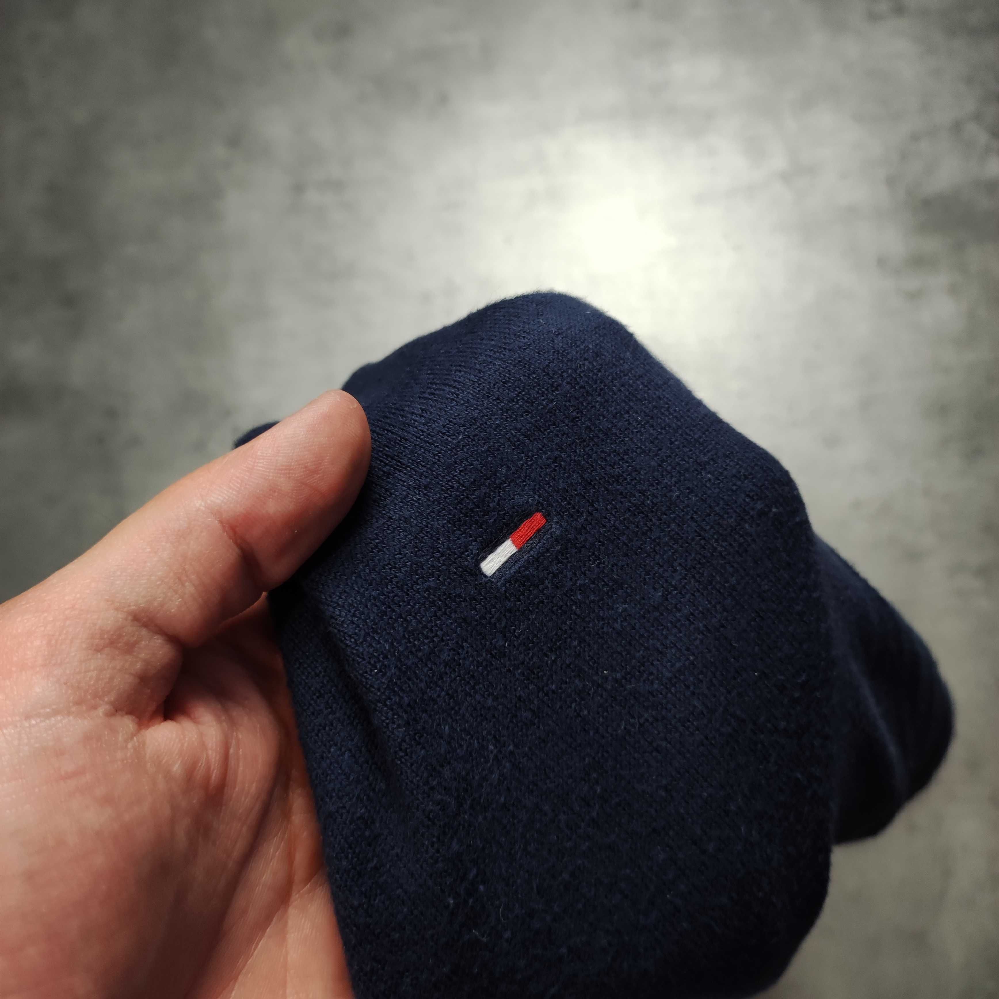 MĘSKI Elegancki Granatowy Sweterek Sweter z Logo Tommy Hilfiger Denim