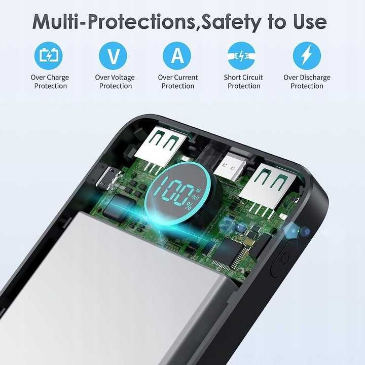 AXNEB Power Bank 13800 mAh ultracienki PD USB C 5V/2,1A [2153]