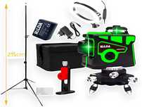 POZIOMICA LASEROWA Hilda 3D 12 Lini + statyw 215 cm + Lampa LED Gratis