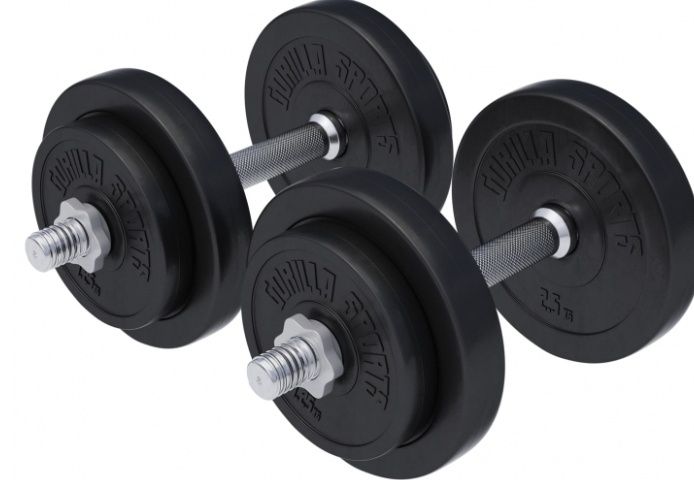 Hantle 2 x 10kg winylowe 
4 x Obciążenie po 1,25 kg
4 x Ob