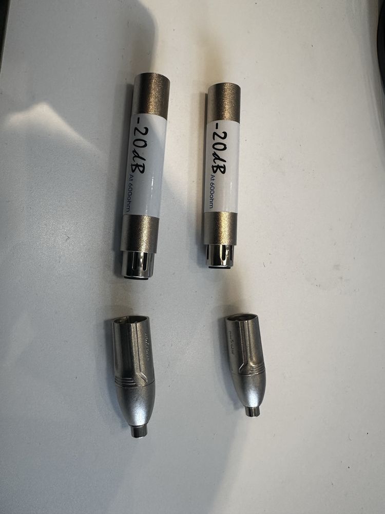 Tłumiki zbalansowane XLR 600ohm -20dB 2SZT