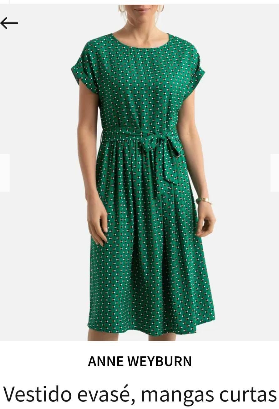 Vestido evasé verde