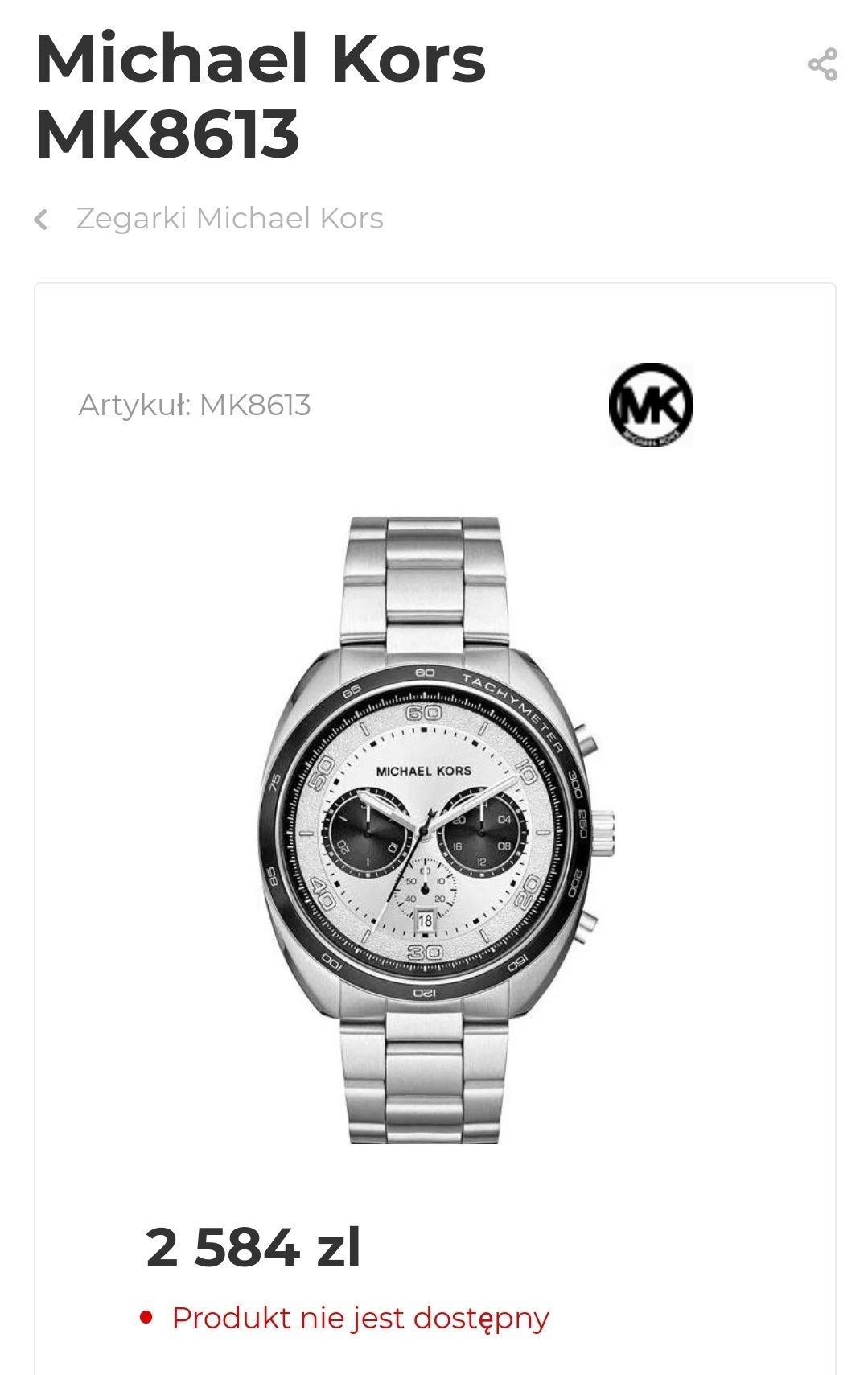 Zegarek męski Michael Kors Dane Chronograph Quartz MK8613