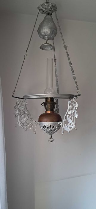 Stara wisząca lampa naftowa - ok. 80 cm