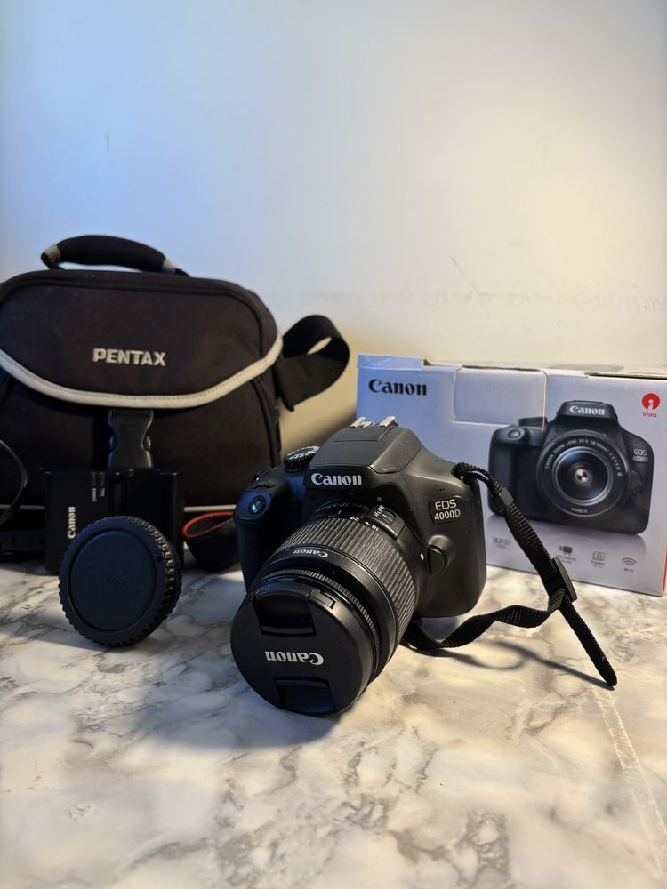 Canon EOS 4000D + Lente 18-55mm + Bolsa | COMO NOVA – Completa